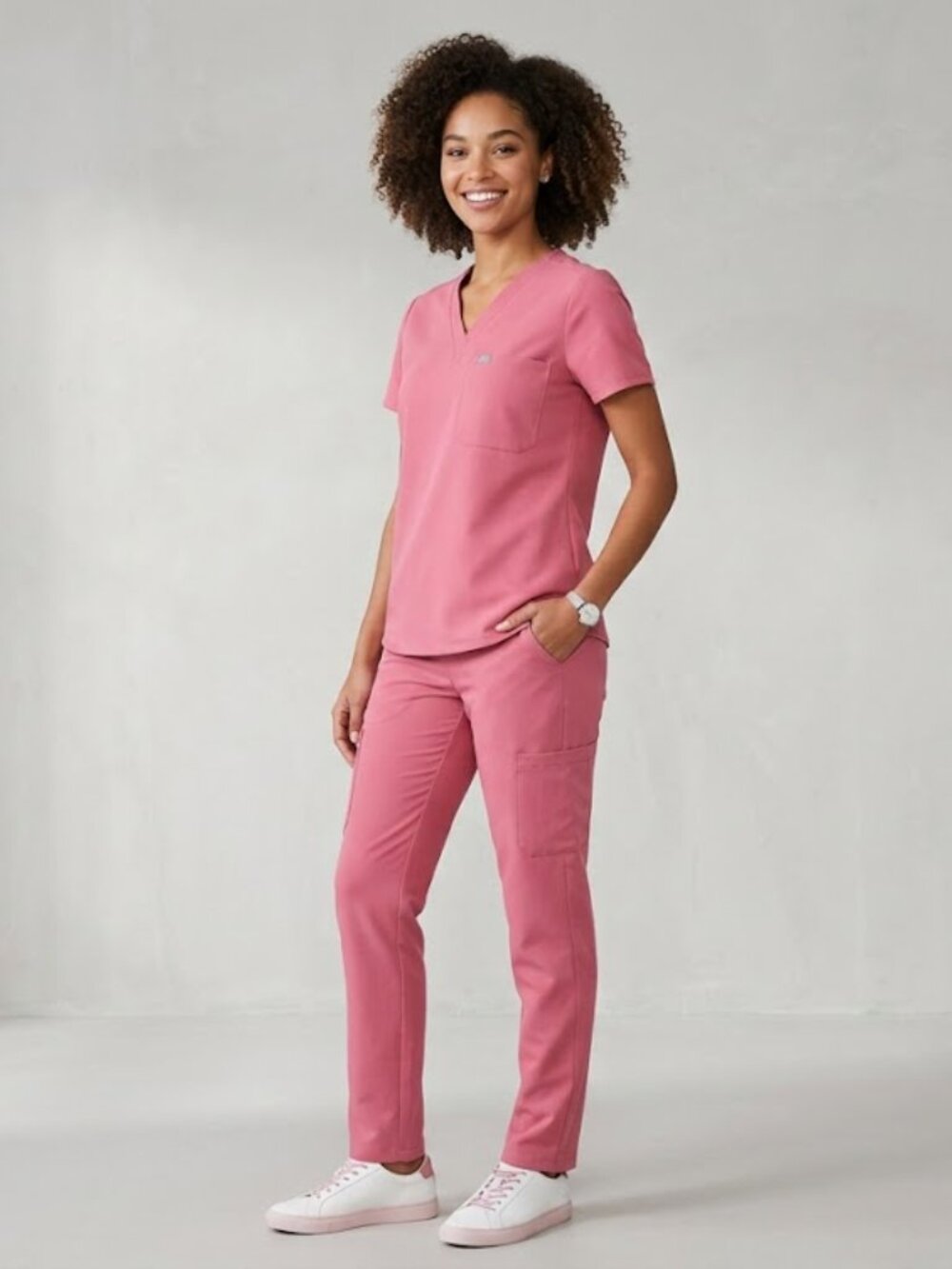 FIGS Catarina 2018‎ pink scrub top shirt XXS